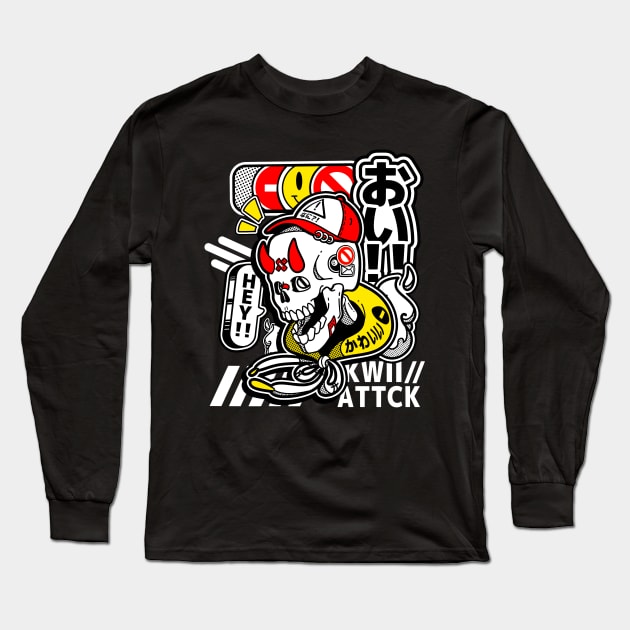 Harajukyo Streetwear Skull Long Sleeve T-Shirt by KawaiiAttack